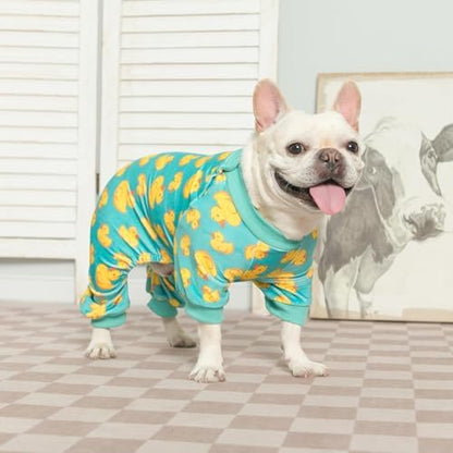 BEAUTYZOO Dog Pajamas Large Sized Dog, Summer Doggie Pajamas for Boy Girl, Soft Strechy Cotton Puppy Pjs Jammies Onesies for Men Women, Pet Jumpsuit Body Suit Cat Apparel Clothes, Yellow Duck XL - Image 5