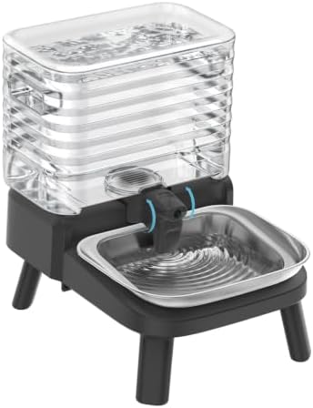 Water Bowl Dispenser for Medium & Small Dogs with Patent Faucet, 3.2 Gallon