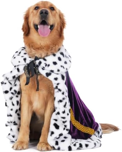 Lovelyshop Royal Velvet Pet Cloak with Fur Trim for Cats & Dogs, Purple, XL by Lovelyshop