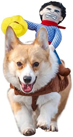 iSmarten Cowboy Rider Dog Costume Dogs Outfit Knight Style Doll Hat Halloween Day Pet Costume (XL) by ISMARTEN