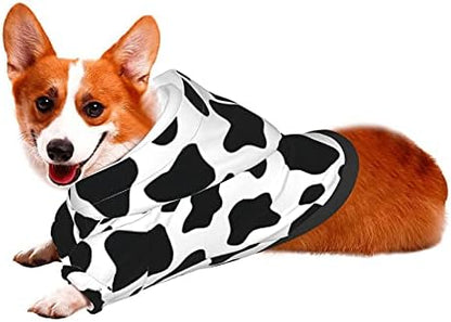Fashion Pet Dog Cat Hoodies,Cow Print Pet Clothes Puppy Winter Sweatshirt Warm Sweater Coat Jacket L - Image 2
