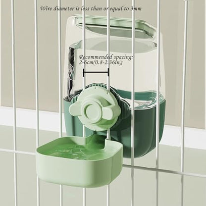 Pet Dog Cat Hanging Automatic Feeders, Auto Gravity Pet Feeder No Drip Water Set, Cage Pet Feeding Bowls Dispenser for Cats Dogs Puppy, Rabbit (Green)