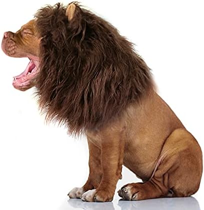 Onmygogo Lion Mane Wig for Dogs with Ears, Funny Pet Costumes for Halloween Christmas - Image 2
