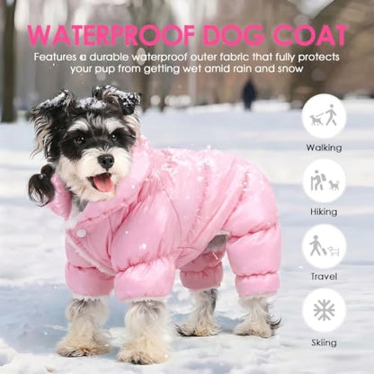 AOFITEE Dog Coat Waterproof Dog Jacket Fullbody Dogs Winter Coat Snowsuit - Image 2