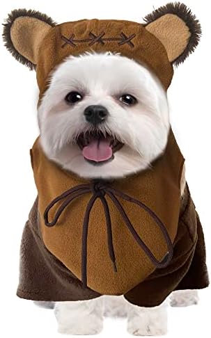 Bear Pet Costume Ears Hat Sweater Furry Clothes Cute Halloween Cosplay Costumes for Small Medium Large Dogs Cats (Medium) by SWEETMAX