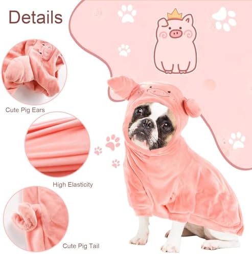 DELIFUR Dog Pig Costume for Halloween, Pink, X-Large - Image 2