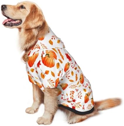 Fall Dog Costume Maple Leaves Thanksgiving Cosplay Clothes Sweaters Outfits Pullover Pets' Sweatshirt Hoodies with Pocket for Medium Large Dogs-L - Image 5