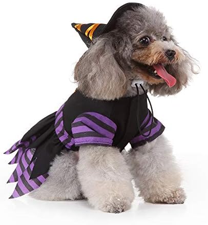 Yoption Dog Cat Witch Dress Costumes with Magic Hat, Small - Image 4