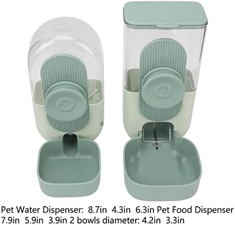 Hanging Automatic Food Water Dispenser, Safe Cage Auto Gravity Pet Feeder and Waterer Set, Cat Food Water Dispenser with Bowl for for Samll Dog Cat Rabbit Chinchilla Hedgehog