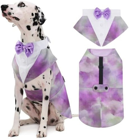 Kuoser Dog Tuxedo, Dog Suit and Bandana Set, Dogs Costume with D-Ring by Kuoser