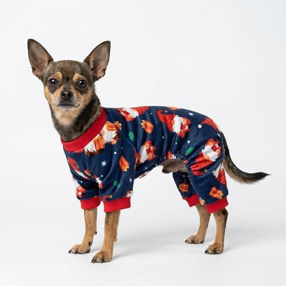 Fitwarm Gnome Dog Christmas Pajamas, Dog Winter Clothes for Small Dogs Girl, Lightweight Velvet Pet Jumpsuit, Cat Outfit, Black, Red, XXL - Image 3
