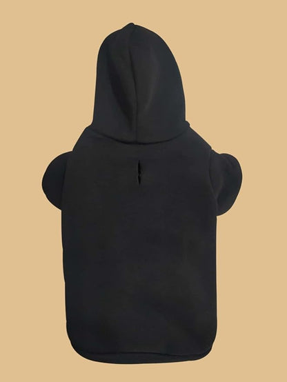 QWINEE Basic Dog Hoodie Sweatshirt Puppy Sweater Warm Cat Costumes Pet Clothes for Chihuahua Puppy Kitten Small Medium Dogs Black X-Small