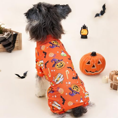 XPUDAC 4 Pack Halloween Dog Pajamas, Funny Ghost Halloween Costumes for Dogs, Soft Strechy Doggy Clothes for Small Medium Dogs Boy Girl, Pet Apparel, XS - Image 4