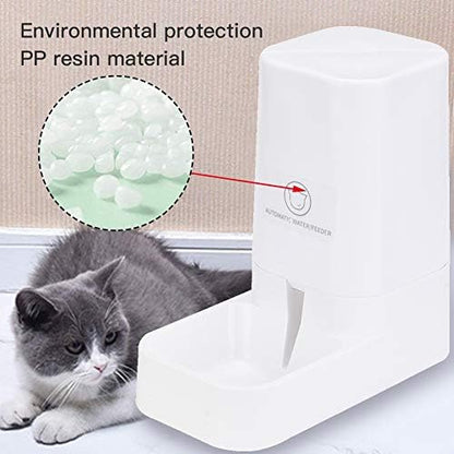 XhuangTech Pets Automatic Feeder Set, Cats Dogs Food Dispenser Self-Dispensing Bundle Station Device for Small Middle Large Pets Cats Dogs Kitten Puppy (Waterer)