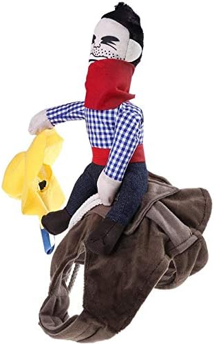 ISMARTEN Cowboy Rider Dog Costume for Dogs Outfit Knight Style with Hat Pet Costume for Halloween Day (Medium) - Image 3