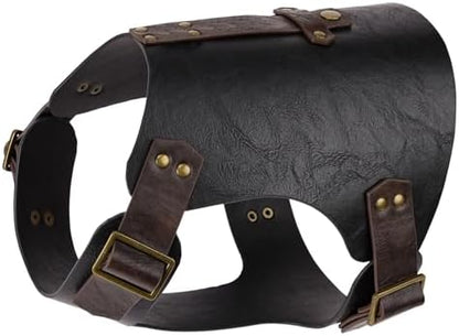 HiiFeuer Medieval Faux Leather Dog Armor Clothe Adjustable Funny Dog Vest Costume for Cosplay- Fits Most Dogs Ropa para Perro (Black L) - Image 3