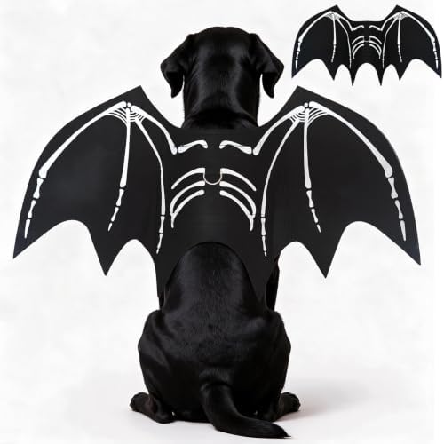 Dog Halloween Bat Wings Costume L，Pet Halloween Cosplay Apparel Large by PWEITUOET