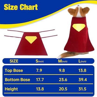 Red Hero Dog and Cat Costume Cape for Halloween and Parties (Small) - Image 5