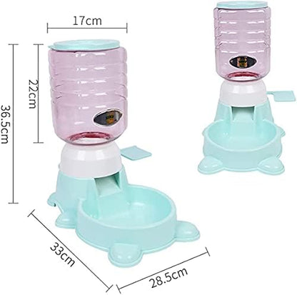 Automatic pet Feeder Push Feeder for Cats and Dogs 1.8L (Pink)