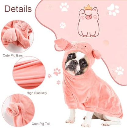 DELIFUR Dog Pig Costume for Halloween, Pink, Medium - Image 2