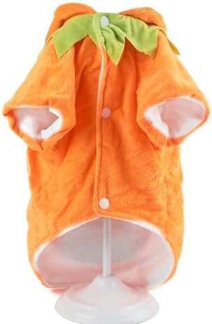 Delifur Dog Cat Halloween Pumpkin Costume Puppy Fleece Hoodie Coat for Small to Medium Dogs (XXX-Large) - Image 5