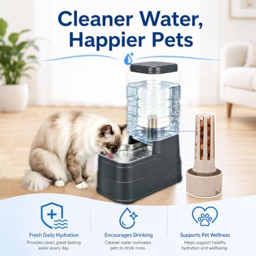 3Pack Pet Automatic Dog Water Dispenser Replacement Filters for 1.6L/2.2L/6L/8L Gravity Pet Water Dispenser, Dog Water Filter Replacement