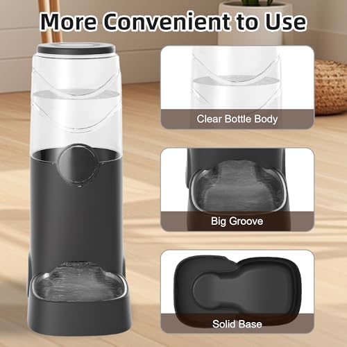 8L Automatic Dog Water Dispenser with Stainless Steel Feeder Bowl