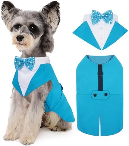 Kuoser Dog Tuxedo, Dog Suit and Bandana Set, Dogs Costume with D-Ring by Kuoser