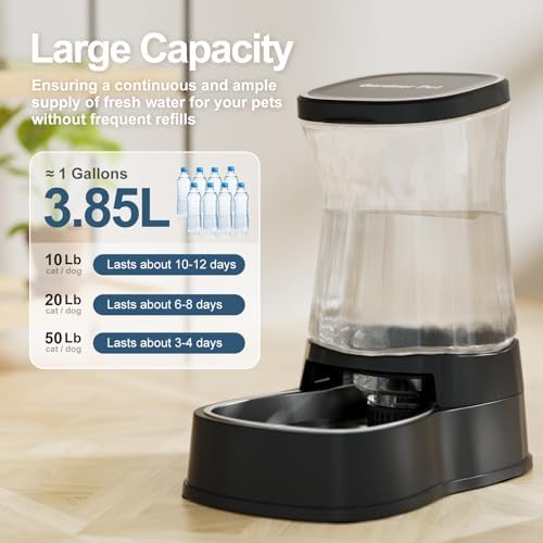 Automatic Dog Water Dispenser, Stainless Steel Bowls Feeder, 100% BPA-Free