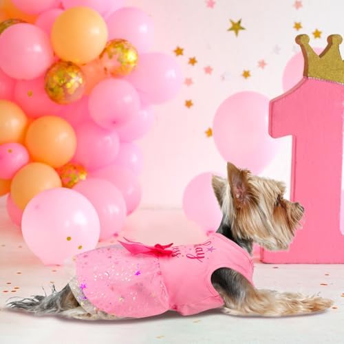 Dog Birthday Dress Dog Dress with Bowknot Tulle Birthday Princess Pet Clothes for Small Medium Large Dogs Girls Boys Cats Outfit Apparel - Image 2