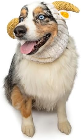 Zoo Snoods Ram Goat Costume - Warm Knit Dog Snood Wrap for Pets, Neck Ear Cover Protection, Halloween Winter (Large) by ZooSnoods