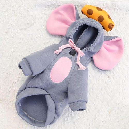 Dog Hoodie Warm Autumn Winter Pet Sweatshirt (Gray Mouse Hoodie,XXL) - Image 3