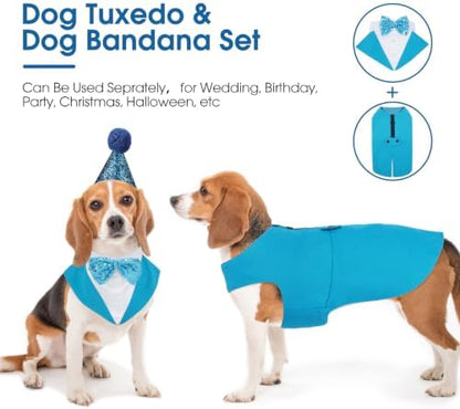 Kuoser Dog Tuxedo, Dog Suit and Bandana Set, Dogs Costume with D-Ring - Image 2