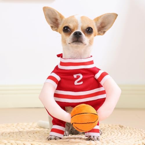 Dog Basketball Player Costume, Pet Halloween Costume Adjustable Funny Cosplay Sports Outfit Cosplay Clothes for Small Medium Dog - Image 5
