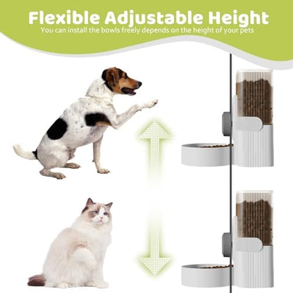 Hanging Cage Auto Pet Food Bowl Water Bottle Dispenser, 1L, Grey