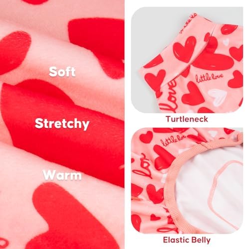 KYEESE Velvet Dog Pajamas Soft Onesie for Daily Wear, Heart - Image 3