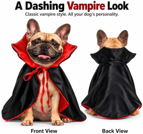Vampire Dog Halloween Costumes, Cute Halloween Costumes for Dogs Cats - Image 2