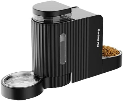 Dog Water & Food Dispenser Set, Gravity Automatic Pet Feeder, 4L x 2