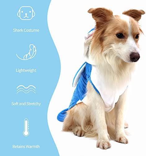 NACOCO Pet Shark Costume Clothes, Cute Christmas Dog Apparel Outfit for Large Dogs, Fall and Winter (Blue, 3XL) - Image 6