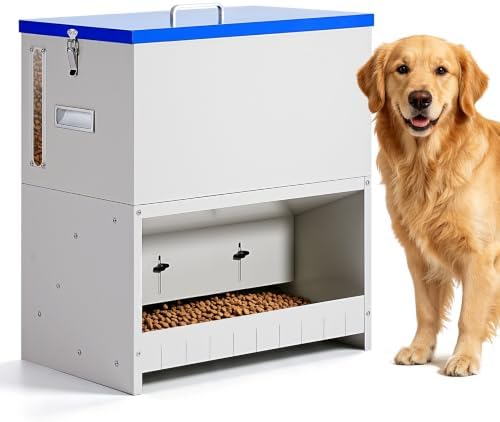 50lbs Automatic Dog Feeder Large Breed, Outdoor Gravity Dog Feeder