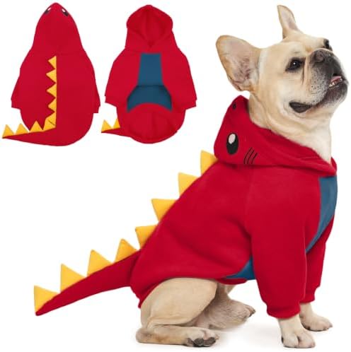 QBLEEV Dog Dinosaur Costume, Dog Halloween Costume with Hoodie by QBLEEV