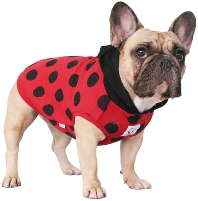iChoue French Bulldog Halloween Costume Clothes Hoodies Outfits Ladybug, L+ - Image 2