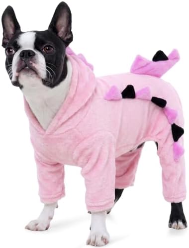 FUAMEY Dinosaur Dog Costume, Halloween Plush Pajamas Hooded Dog Jumpsuit by FUAMEY