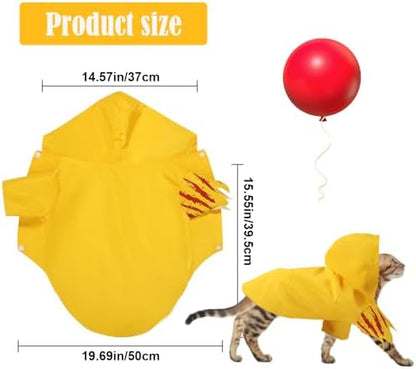 Halloween Dog Costume Bloodstain Hooded Raincoat Red Balloon for Scary Dog - Image 2
