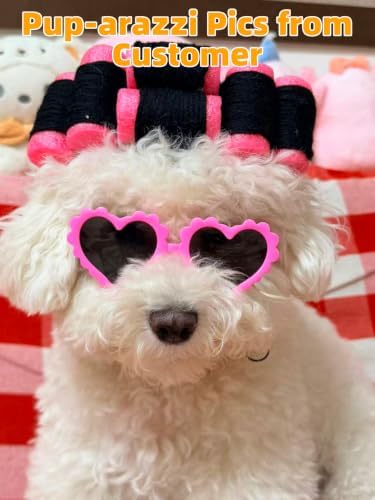 Dog Halloween Costume Funny Curler Wig Cosplay with Love Glasses Holiday - Image 2
