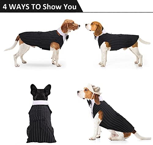Dog Tuxedo for Small Dogs, Dog Suit and Bandana Set, Dog Costume Outfit - Image 3