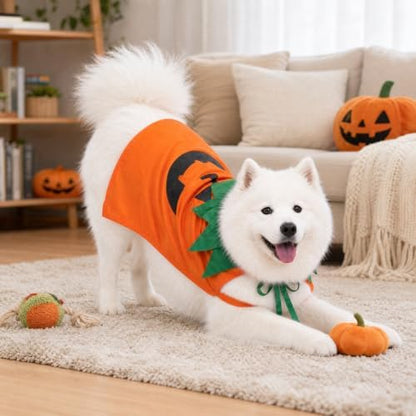 Halloween PumpkinDog Cape Halloween Dog Outfit for Medium Large Dog(L) - Image 4