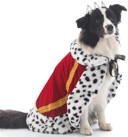 Lovelyshop Royal Velvet Pet Cloak with Fur Trim for Cats & Dogs, Red, L by Lovelyshop