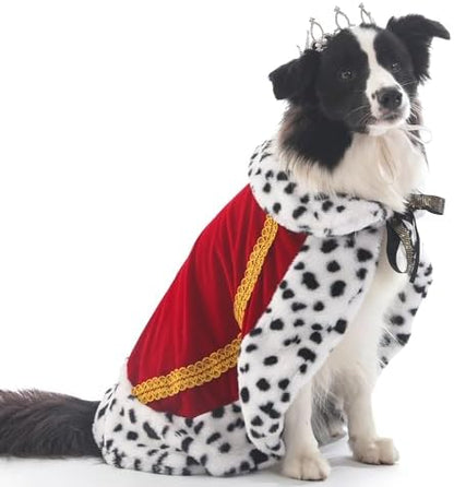 Lovelyshop Royal Velvet Pet Cloak with Fur Trim for Cats & Dogs, Red, L by Lovelyshop