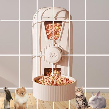 Hanging Cage Automatic Pet Food Water Dispenser 34oz, Large Capacity Feeder Gravity Refill Food and Siphon Suction Water Set for Dog Cat Rabbit Chinchilla and Ferret (Food Dispenser)